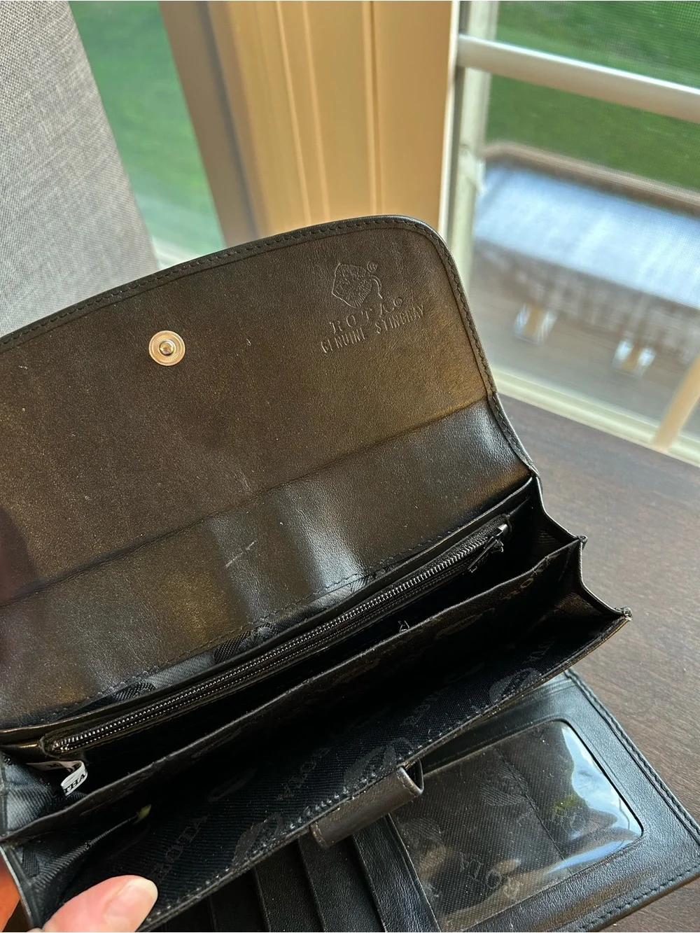 ROTA Genuine Stingray Black and White Foldover Wallet